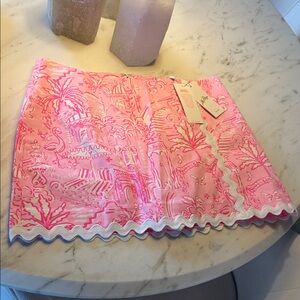 Lilly Pulitzer Pink and White Patterned Skirt